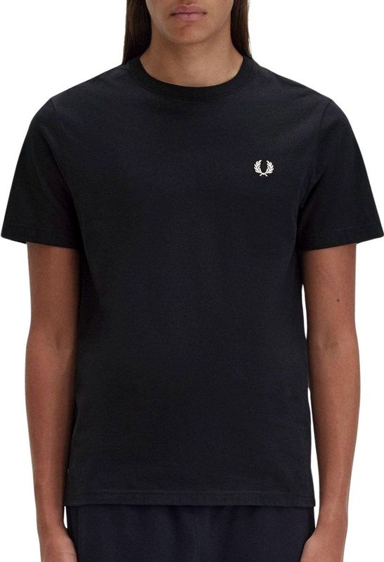 T-shirt - Zwart - Katoen - Korte Mouwen - Laurier Geborduurd Logo