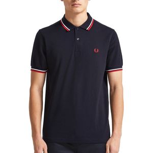 Fred Perry - Polo Shirt - Blauw - Katoen - Geborduurd Logo