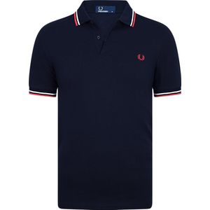 Fred Perry - Polo Navy White Red - Slim-fit - Heren Poloshirt