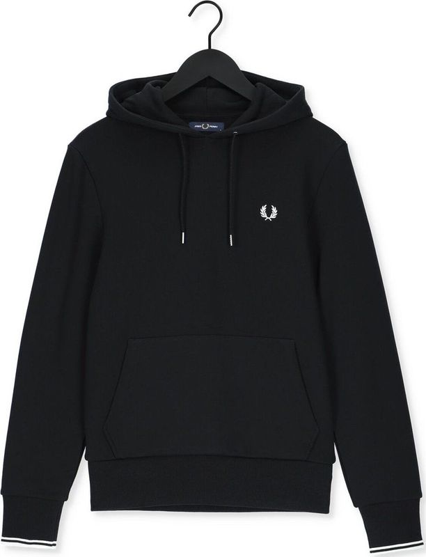 Fred Perry - Tipped Hooded Sweatshirt - Hoodie - Zwart - Katoen/Polyester