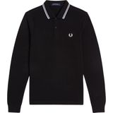 Fred Perry M3636 long sleeved twin tipped shirt - heren polo lange mouwen - Black White