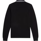 Fred Perry M3636 long sleeved twin tipped shirt - heren polo lange mouwen - Black White