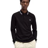 Fred Perry Longsleeve Polo Zwart 350 - Heren