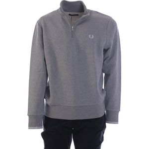 Fred Perry Half Zip Sweatshirt Truien & Vesten Heren - Sweater - Hoodie - Vest- Lichtgrijs