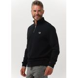 Fred Perry - Half Zip Sweatshirt - Blauw - Katoen - Heren
