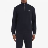 Fred Perry - Half Zip Sweatshirt - Blauw - Katoen - Heren