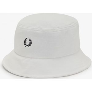 Fred Perry Pique bucket hat - snow white black