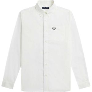 Fred Perry, Heren, Overhemden, Wit, Maat: L Katoen,