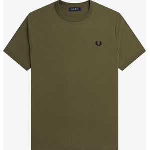 Fred Perry Ringer regular fit T-shirt M3519 - korte mouw O-hals - Uniform Green - groen