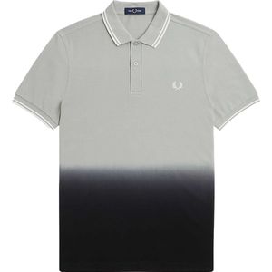 Fred Perry - Ombre Shirt - Grijs - Zwart - Katoen - Korte Mouwen