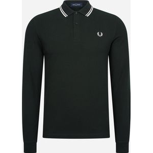 Fred Perry - Polo Shirt - Donkergroen - 100% Katoen - Lange Mouwen