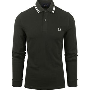 Fred Perry Longsleeve Polo Donkergroen T50 - Heren