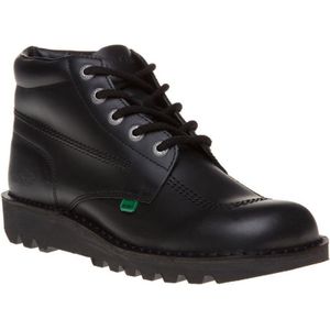 Kickers - Kick Hi - Enkellaarzen - Zwart - Leer