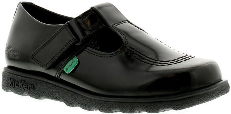 Kickers - Fragma T-Bar - Leren Schoenen - Zwart