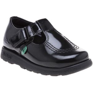 Girl's Kickers Children Fragma T-Bar Patent Shoes In Black - Maat  25