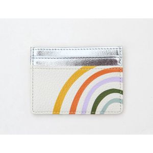 Caroline Gardner, Pasjeshouder Regenboog, Portemonnee, Cardholder Crème Zilver