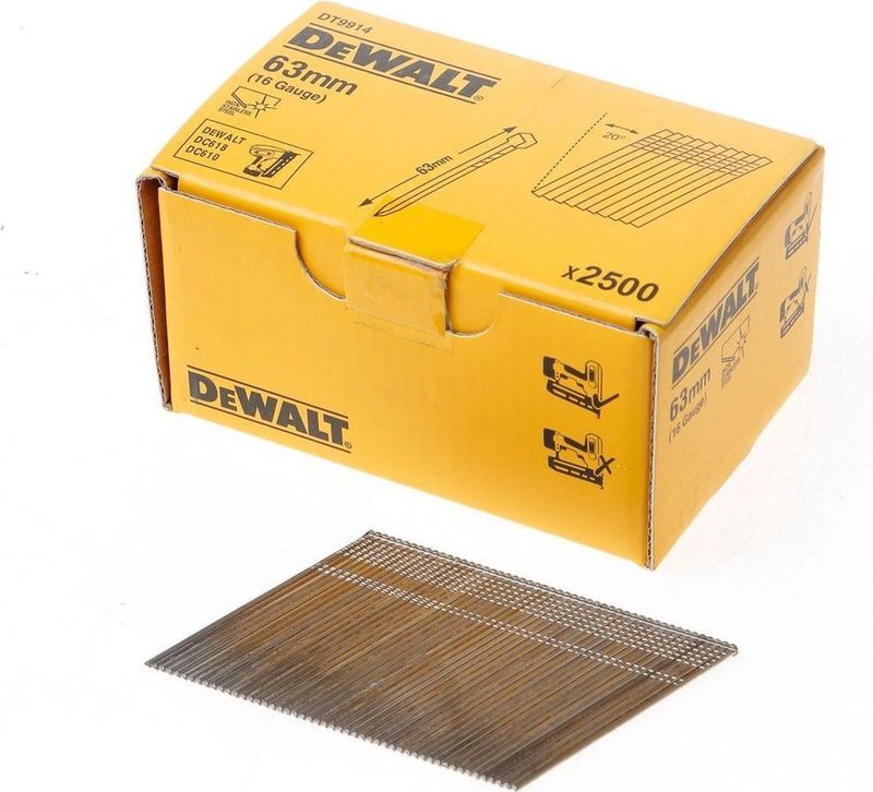 DeWALT DNBA1663SZ Spijkers 1.6x63mm. rvs VE=2500