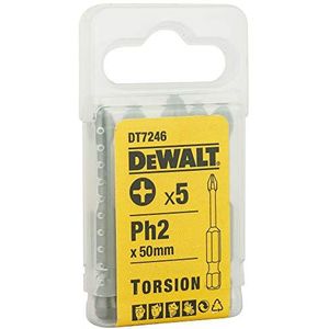 DEWALT Bit PH2 50 mm 5 stuks, DT7246-QZ, zilver, DT7246 PH2 50 mm pak van 5