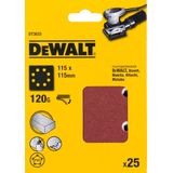 DeWALT DT3033 Vlak Schuurvel - K120 - 115 X 115mm - 25 Stuks