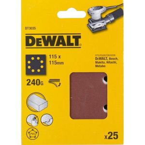 DeWalt DT3035-QZ - Schuurpapier - Geperforeerd - Velcro - K240 - 115x115mm