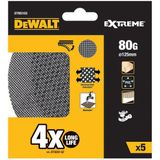 DEWALT Slijprooster Extreme - 125 mm Ø - Korrel 80 - 5 Stuks