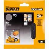 DEWALT Slijprooster Extreme - 125 mm Ø - Korrel 80 - 5 Stuks