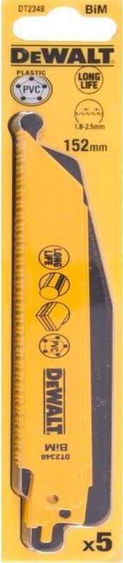 DeWALT DT2348 - Reciprozaagblad - Staal - 5 Stuks