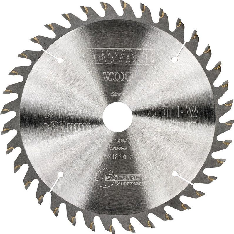 DeWalt - DT4057-QZ - Cirkelzaagblad - 160x20x36t - Wisseltand - Positief 10°