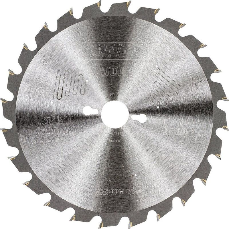 DeWALT Cirkelzaagblad - Ø 250mm - Hout - 24T