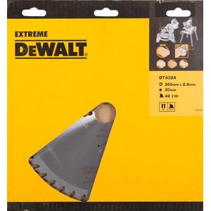 DeWALT Cirkelzaagblad voor Hout | Extreme | Ø 260mm Asgat 30mm 48T - DT4324-QZ