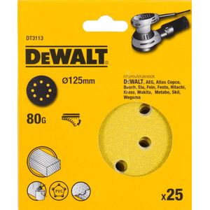 DeWALT DT3113 P80 Schuurschijf 125mm VE=25