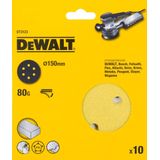 DeWALT DT3123 Schuurschijf 150mm - P80 - 10 Stuks - Voor Excenterschuurmachines