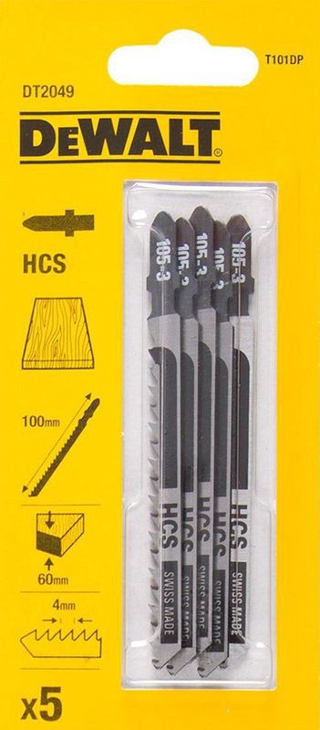 Dewalt - DT2049-QZ - HCS-Decoupeerzaagblad - Hout - 5 Stuks
