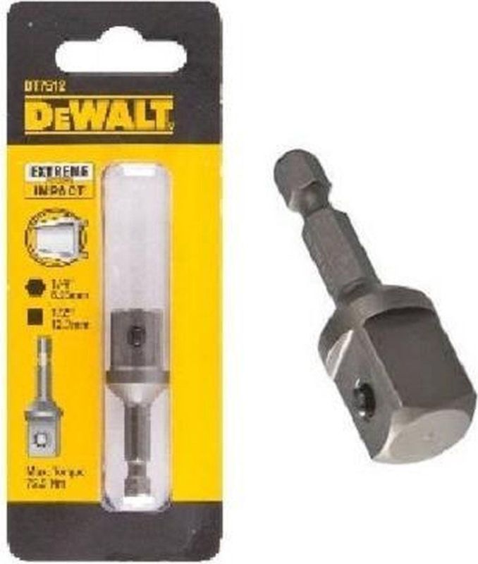 DeWalt - DT7512-QZ - Impact Slagschroefadapter 1/4" Hex naar 1/2"