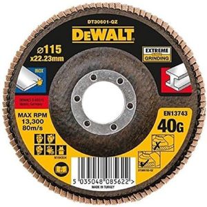 DeWALT Extreem schurende lamellenschijf voor metaal vlak 115 x 22,2 mm 40G DT30601