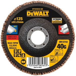 DeWalt Accessoires Lamellen schuurschijf EXTREME 125x22.2mm 40G - DT30602-QZ - 1 stuk - DT30602-QZ