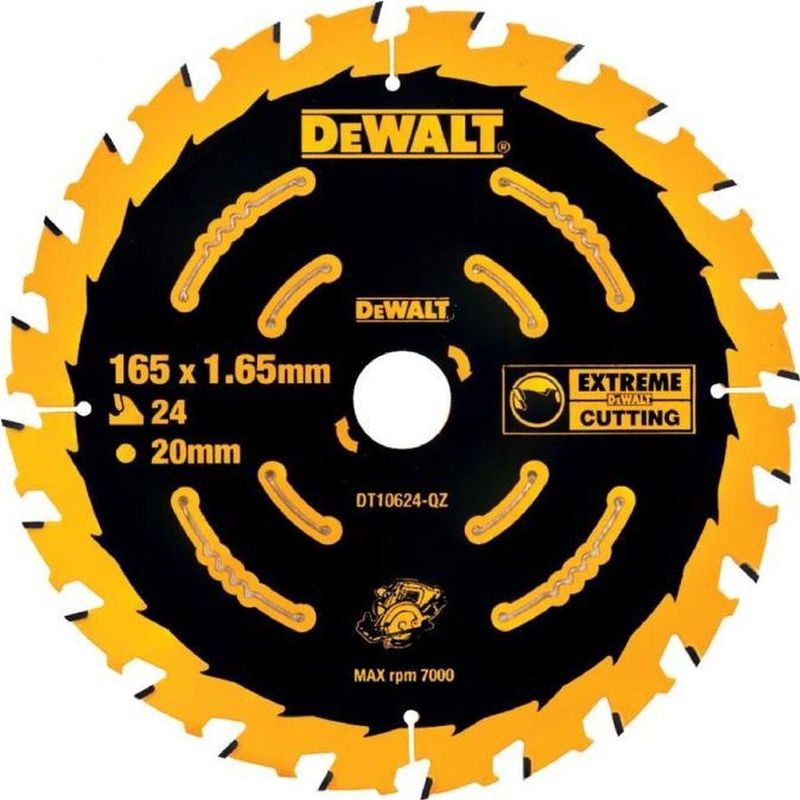 DeWALT Zaagblad EXTREME - 165 x 20 mm - 24 Tanden - Hout - ATB