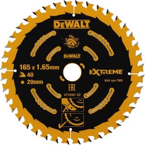 DeWALT Cirkelzaagblad Voor Multimaterial - Extreme - Ø 165mm Asgat 20mm 40T - DT10301-QZ