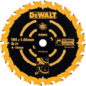 DeWalt Cirkelzaagblad (voor handcirkelzagen zonder kloofwig, zaagblad ø 184/16, 24WZ, voor universeel gebruik) DT10302