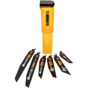 DeWalt DT2440L 6 delige Reciprozaagbladen set in koker - Hout/Metaal/Hout met spijkers