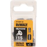 Dewalt - Extreme Flextorq T15-bit - Schroefbits - 5 Stuks - Hoogwaardig Staal