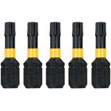 Dewalt - Extreme Flextorq Bits - Torx - T25 - 5 Stuks - Kwaliteitsstaal