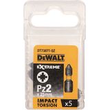 Dewalt - Extreme Impact Torsion Schroefbits - 25mm - PZ2 - 5 Stuks