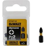 Dewalt - Extreme Impact Torsion Schroefbits - 25mm - PZ2 - 5 Stuks