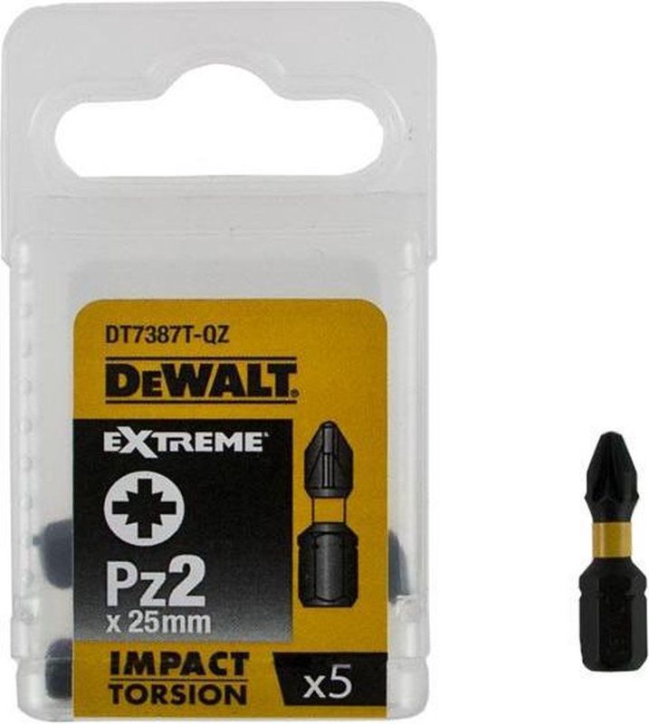 Dewalt - Extreme Impact Torsion Schroefbits - 25mm - PZ2 - 5 Stuks