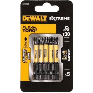 DeWALT DT7398T Extreme Impact Torsion Schroefbits T30 50mm 5 Stuks