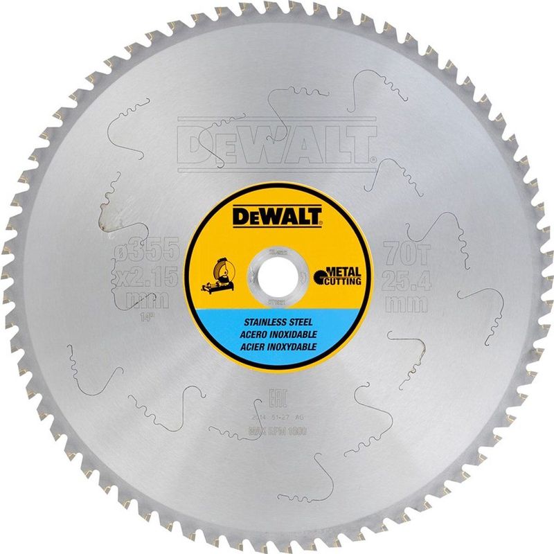 DeWalt - DT1921-QZ - Cirkelzaagblad - Inox/RVS - 355mm - 70 Tanden