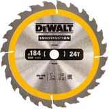 DeWALT Cirkelzaagblad voor Hout | Construction | Ø 184mm Asgat 16mm 24T - DT1939-QZ