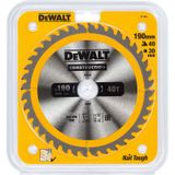 DeWalt DT1945 Cirkelzaagblad - 190 x 30 x 40T - Hout en Non-ferro metaal