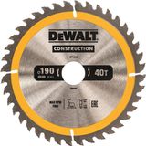 DeWalt DT1945 Cirkelzaagblad - 190 x 30 x 40T - Hout en Non-ferro metaal